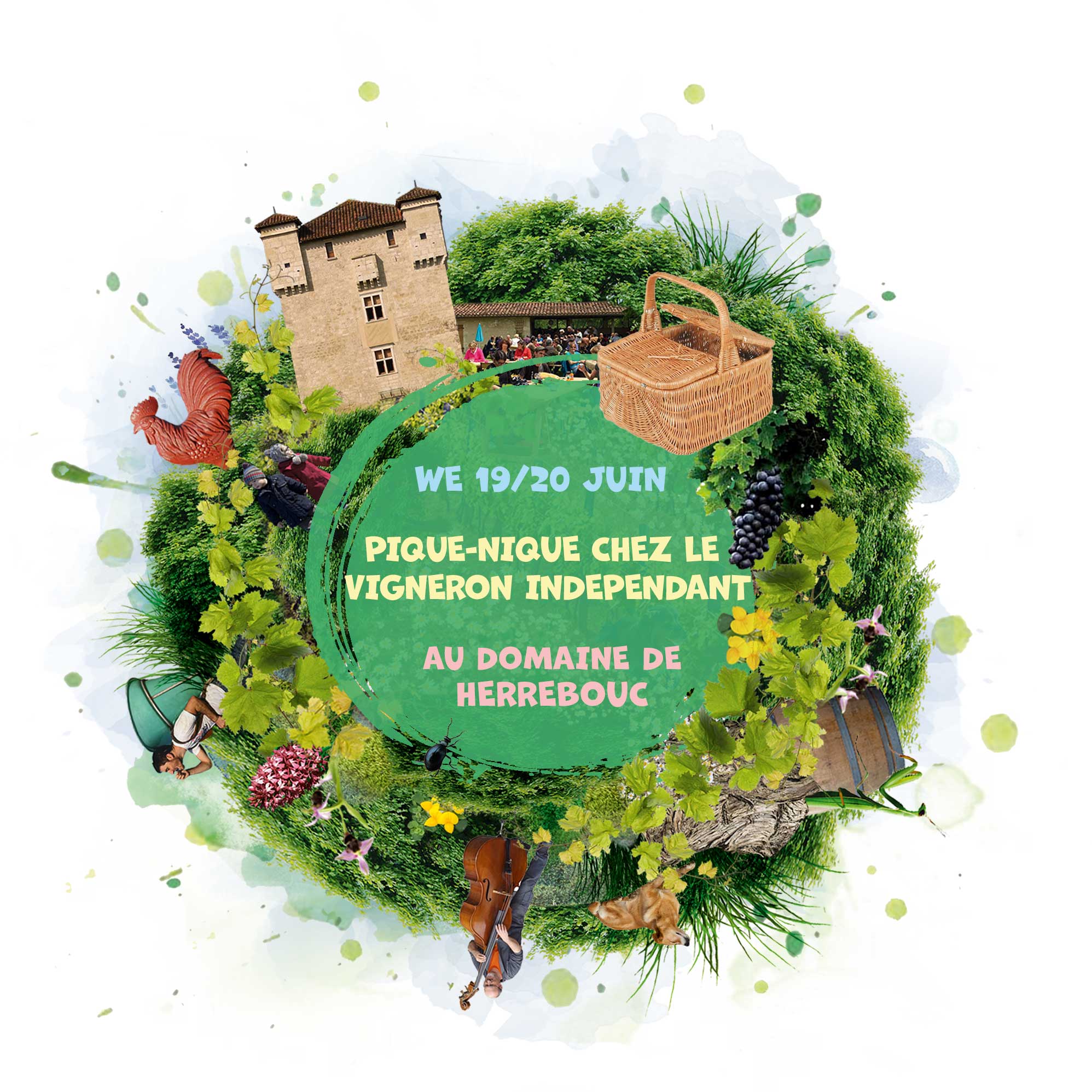 Flyer du Pique Nique chez le vigneron indépendant à Herrebouc 2021