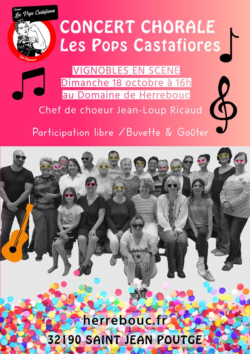 affiche concert pop castafiores à herrebouc vignobles en scène 2026